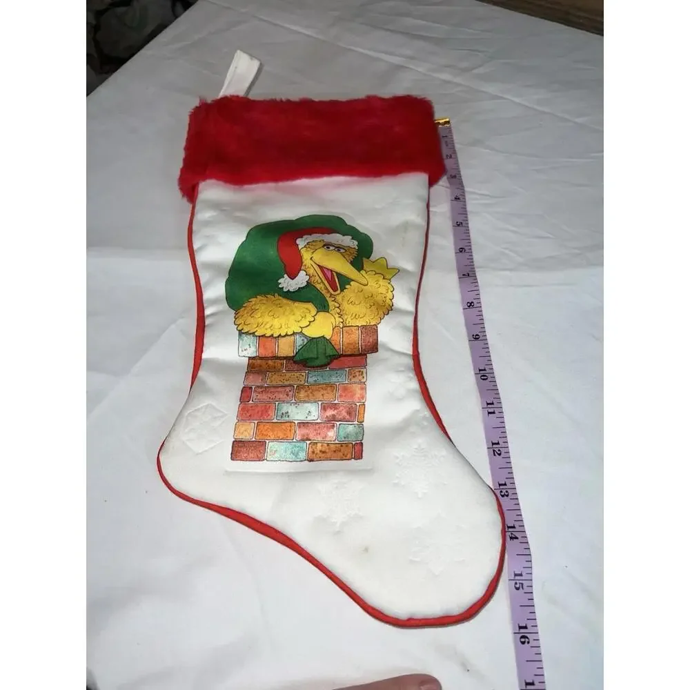 Vintage 1982 Sesame‎ Street Christmas Stocking PBS Big Bird Bert Ernie Felt